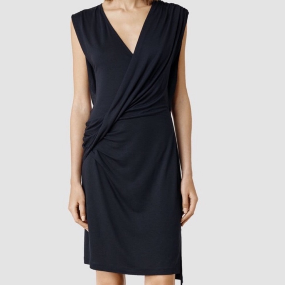 AllSaints Helix Black Indigo Dress
